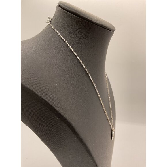 Initial J Pendant Necklace Silver Adjustable Chain - Picture 4 of 5